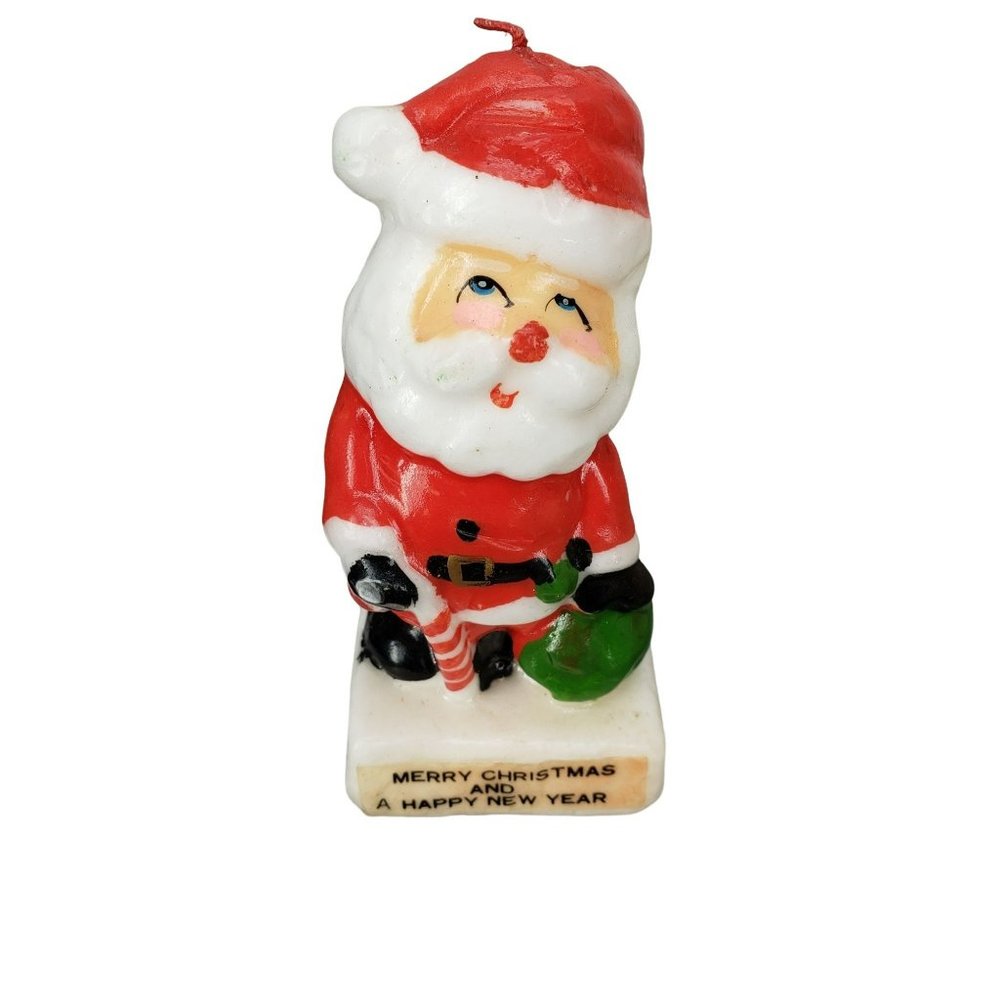Vintage 1979 KOREA SNP Santa Candle Holiday Joy Merry Christmas Happy New Year